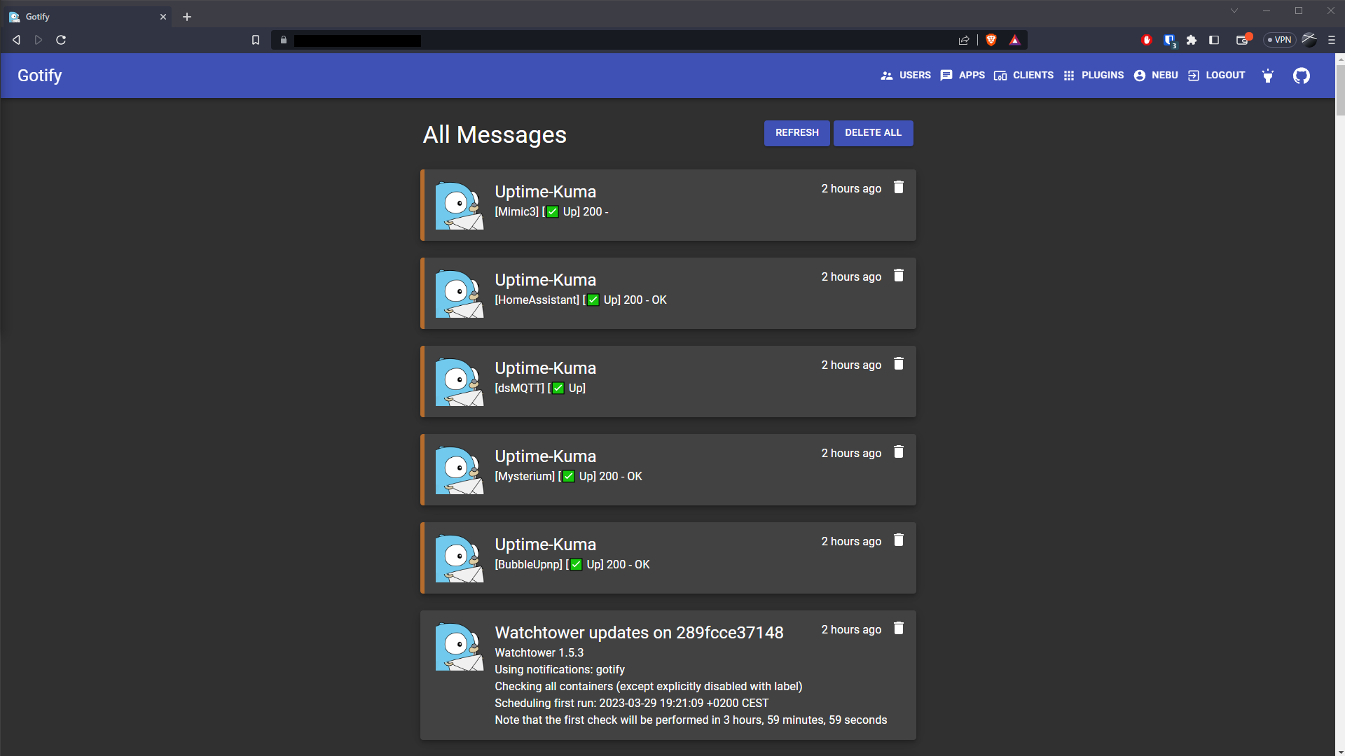 Gotify Dashboard